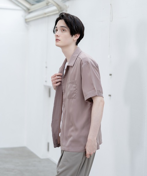 ADPOSION(アドポーション)の「ポリトロリラックスオープンカラーシャツ(シャツ/ブラウス・メンズ・グレー/グリーン/ブラック/ホワイト/ブラウン/ブルー・MEDIUM/LARGE/X-LARGE)」の21枚目の写真