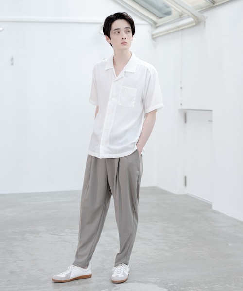 ADPOSION(アドポーション)の「ポリトロリラックスオープンカラーシャツ(シャツ/ブラウス・メンズ・グレー/グリーン/ブラック/ホワイト/ブラウン/ブルー・MEDIUM/LARGE/X-LARGE)」の7枚目の写真