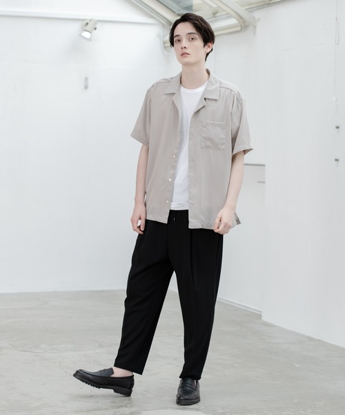 ADPOSION(アドポーション)の「ポリトロリラックスオープンカラーシャツ(シャツ/ブラウス・メンズ・グレー/グリーン/ブラック/ホワイト/ブラウン/ブルー・MEDIUM/LARGE/X-LARGE)」の15枚目の写真