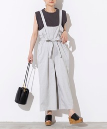 【日本製】リボンベルト付きサロペット