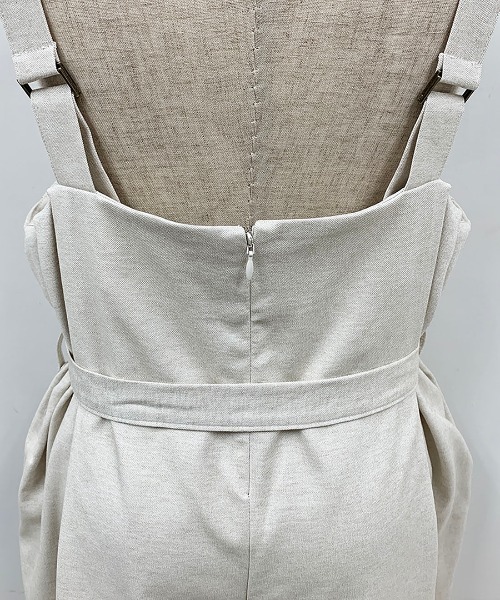 PICCIN（ピッチン）の「【日本製】リボンベルト付きサロペット（サロペット/オーバーオール・レディース・ライトグレー/ネイビー/サンドベージュ・M）」の12枚目の写真