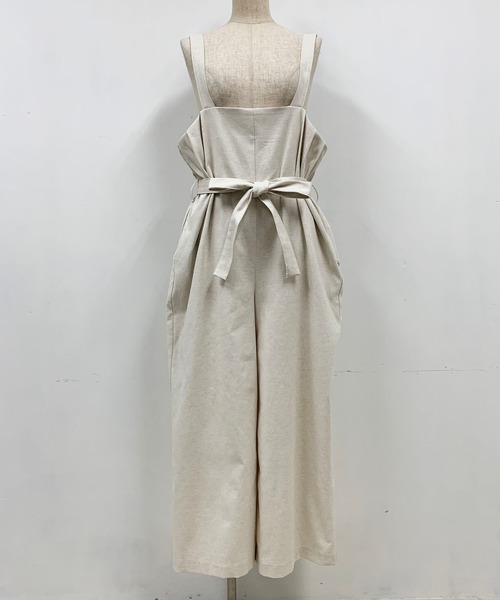 PICCIN（ピッチン）の「【日本製】リボンベルト付きサロペット（サロペット/オーバーオール・レディース・ライトグレー/ネイビー/サンドベージュ・M）」の6枚目の写真