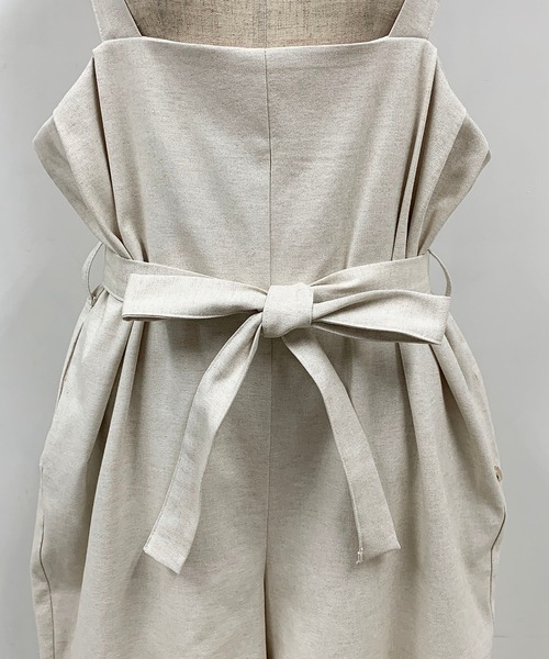 PICCIN（ピッチン）の「【日本製】リボンベルト付きサロペット（サロペット/オーバーオール・レディース・ライトグレー/ネイビー/サンドベージュ・M）」の11枚目の写真