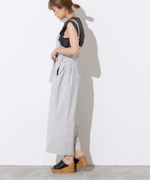 PICCIN（ピッチン）の「【日本製】リボンベルト付きサロペット（サロペット/オーバーオール・レディース・ライトグレー/ネイビー/サンドベージュ・M）」の22枚目の写真