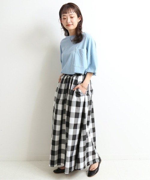 SLOBE IENA（スローブイエナ）の「ピースダイBIGTシャツ【手洗い可能】◆（Tシャツ/カットソー・レディース・ホワイト/ベージュ/グリーン系その他/グレー・FREE）」の8枚目の写真