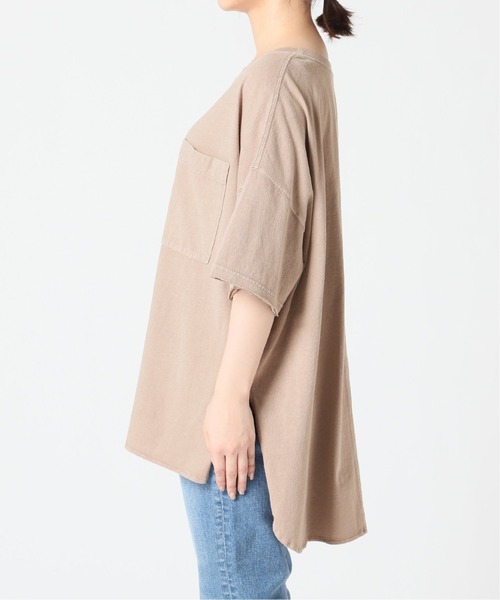SLOBE IENA（スローブイエナ）の「ピースダイBIGTシャツ【手洗い可能】◆（Tシャツ/カットソー・レディース・ホワイト/ベージュ/グリーン系その他/グレー・FREE）」の10枚目の写真