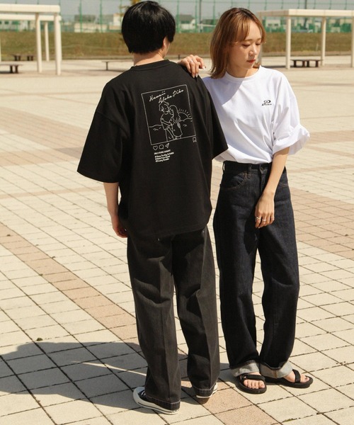 Piko（ピコ）の「【別注】【PIKO】線画 インスタ イージーケア 高密度ビッグシルエットイラストTシャツ（Tシャツ/カットソー・レディース・グリーン/ブルー/ホワイト/ブラック/ネイビー/ベージュ/ピンク・MEDIUM/LARGE）」の15枚目の写真