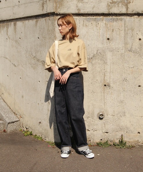 Piko（ピコ）の「【別注】【PIKO】線画 インスタ イージーケア 高密度ビッグシルエットイラストTシャツ（Tシャツ/カットソー・レディース・グリーン/ブルー/ホワイト/ブラック/ネイビー/ベージュ/ピンク・MEDIUM/LARGE）」の20枚目の写真