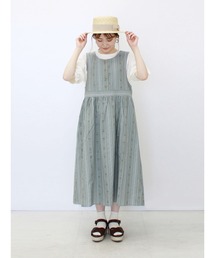 ehka sopo | 花ストライプジャンスカ(ジャンパースカート)