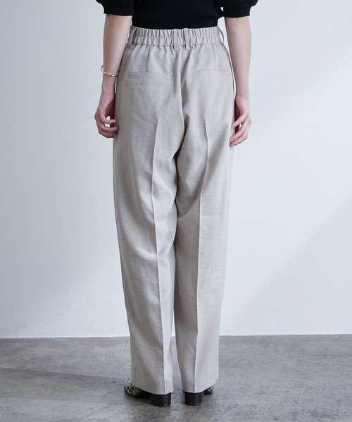 VIS（ビス）の「【EASY CARE】リネンライクタックワイドパンツ（その他パンツ・レディース・ブラック/ベージュ/カーキ/ピンク・S/M/L）」の8枚目の写真