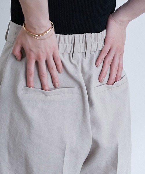VIS（ビス）の「【EASY CARE】リネンライクタックワイドパンツ（その他パンツ・レディース・ブラック/ベージュ/カーキ/ピンク・S/M/L）」の13枚目の写真