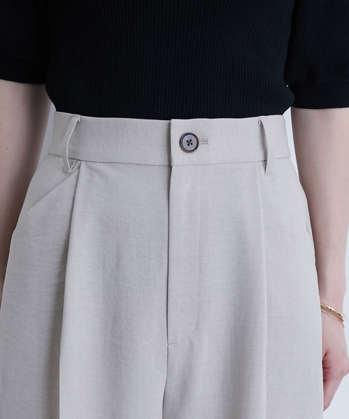 VIS（ビス）の「【EASY CARE】リネンライクタックワイドパンツ（その他パンツ・レディース・ブラック/ベージュ/カーキ/ピンク・S/M/L）」の16枚目の写真