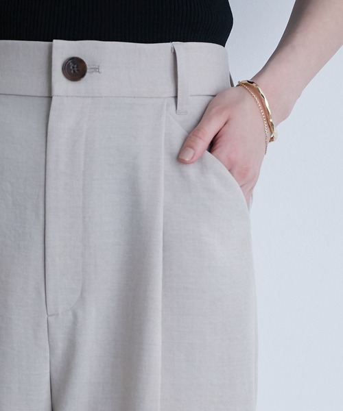 VIS（ビス）の「【EASY CARE】リネンライクタックワイドパンツ（その他パンツ・レディース・ブラック/ベージュ/カーキ/ピンク・S/M/L）」の21枚目の写真