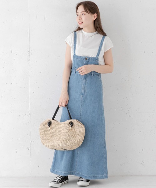 URBAN RESEARCH Sonny Label（アーバンリサーチサニーレーベル）の「サスペンダー付きデニムスカート（スカート・レディース・インディゴブルー/ライトインディゴブルー・38/36）」の2枚目の写真