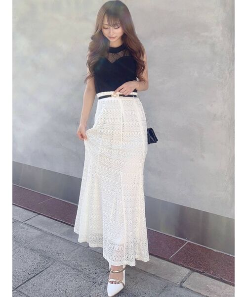 RESEXXY(リゼクシー)の「オープンワークマーメイドスカート(スカート・レディース・ブラック/ブラウン/アイボリー/ラベンダー・FREE)」の7枚目の写真