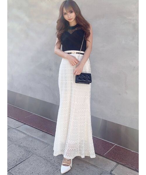 RESEXXY(リゼクシー)の「オープンワークマーメイドスカート(スカート・レディース・ブラック/ブラウン/アイボリー/ラベンダー・FREE)」の5枚目の写真