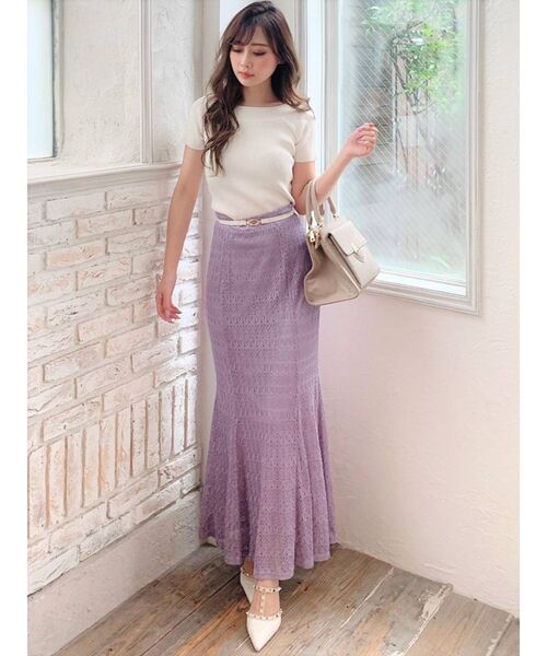 RESEXXY(リゼクシー)の「オープンワークマーメイドスカート(スカート・レディース・ブラック/ブラウン/アイボリー/ラベンダー・FREE)」の15枚目の写真