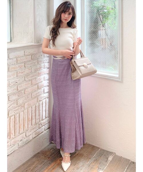 RESEXXY(リゼクシー)の「オープンワークマーメイドスカート(スカート・レディース・ブラック/ブラウン/アイボリー/ラベンダー・FREE)」の10枚目の写真