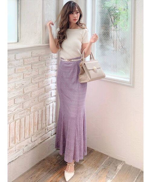 RESEXXY(リゼクシー)の「オープンワークマーメイドスカート(スカート・レディース・ブラック/ブラウン/アイボリー/ラベンダー・FREE)」の9枚目の写真