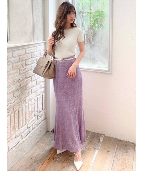 RESEXXY(リゼクシー)の「オープンワークマーメイドスカート(スカート・レディース・ブラック/ブラウン/アイボリー/ラベンダー・FREE)」の14枚目の写真