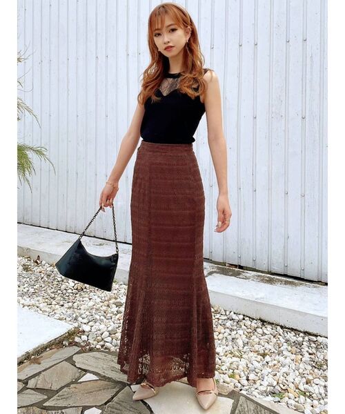 RESEXXY(リゼクシー)の「オープンワークマーメイドスカート(スカート・レディース・ブラック/ブラウン/アイボリー/ラベンダー・FREE)」の17枚目の写真