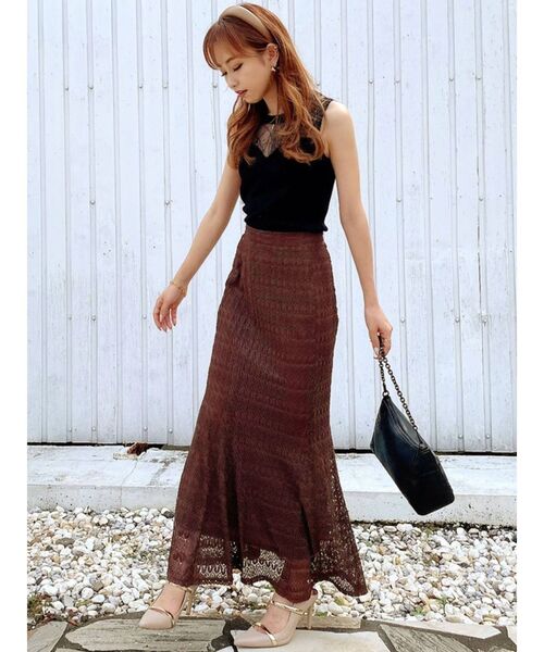 RESEXXY(リゼクシー)の「オープンワークマーメイドスカート(スカート・レディース・ブラック/ブラウン/アイボリー/ラベンダー・FREE)」の18枚目の写真