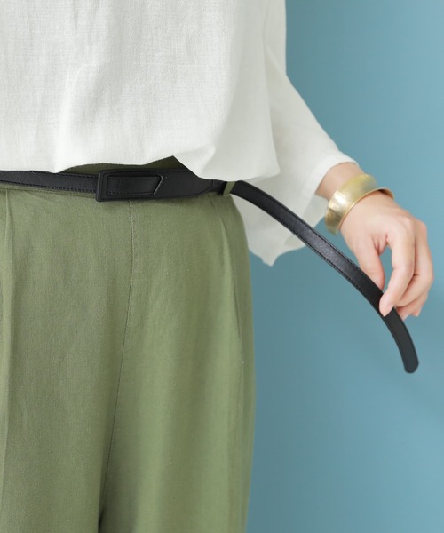 osharewalker（オシャレウォーカー）の「『ノンバックルファッションベルト』（ベルト・レディース・ブラック/キャメル/アイボリー・FREE）」の4枚目の写真