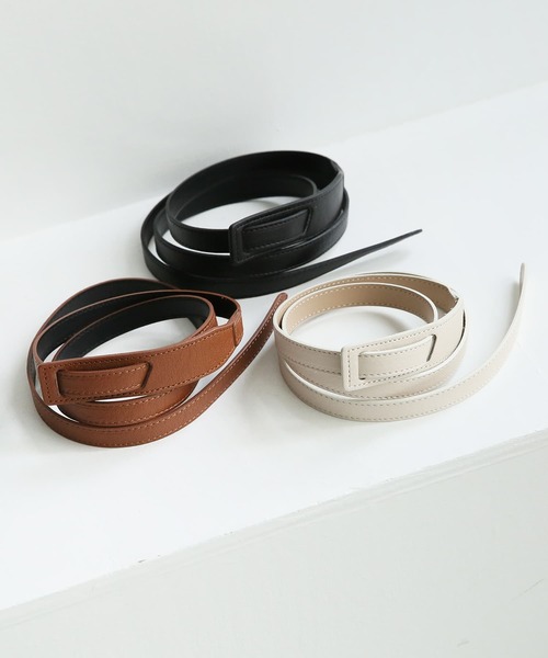 osharewalker（オシャレウォーカー）の「『ノンバックルファッションベルト』（ベルト・レディース・ブラック/キャメル/アイボリー・FREE）」の16枚目の写真