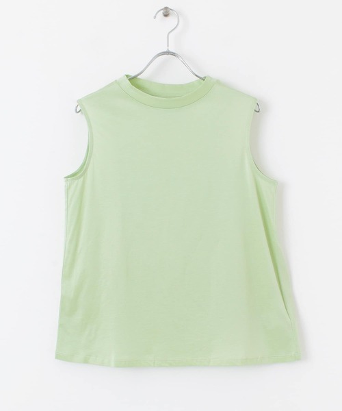 KBF+(ケービーエフプラス)の「KBF+ シャイニーノースリーブ(Tシャツ/カットソー・レディース・オフホワイト/グリーン系その他/チャコールグレー・ONE)」の17枚目の写真