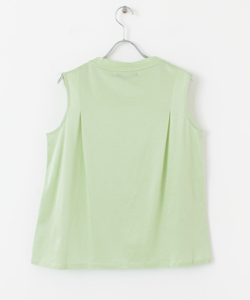 KBF+(ケービーエフプラス)の「KBF+ シャイニーノースリーブ(Tシャツ/カットソー・レディース・オフホワイト/グリーン系その他/チャコールグレー・ONE)」の19枚目の写真