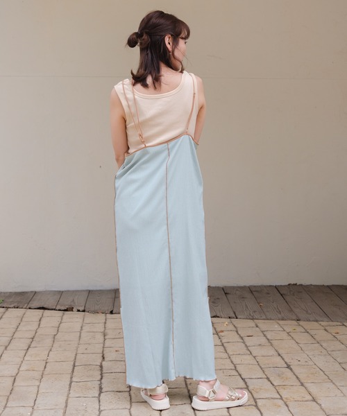 Kastane（カスタネ）の「配色パイピングキャミワンピース（ワンピース・レディース・サックスブルー/ミント/ホワイト系その他・FREE）」の7枚目の写真