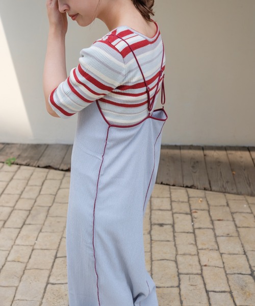 Kastane（カスタネ）の「配色パイピングキャミワンピース（ワンピース・レディース・サックスブルー/ミント/ホワイト系その他・FREE）」の13枚目の写真