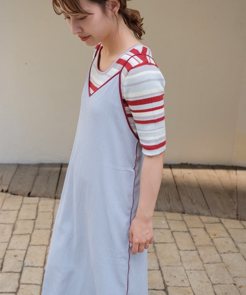 Kastane（カスタネ）の「配色パイピングキャミワンピース（ワンピース・レディース・サックスブルー/ミント/ホワイト系その他・FREE）」の16枚目の写真