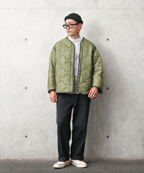 MILITARY(ミリタリー)の「実物 新品 米軍M-65フィールドジャケット用ライナー【ボタン無し】(テーラードジャケット・メンズ・オリーブ・S/M)」の3枚目の写真