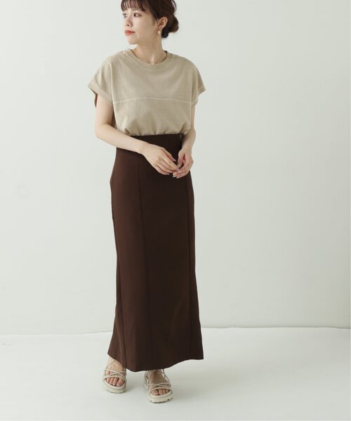 RAY CASSIN（レイカズン）の「フレンチスリーブピグメント切替Tシャツ（Tシャツ/カットソー・レディース・ブラック/ベージュ/パープル/オフホワイト/ブルー・FREE）」の11枚目の写真