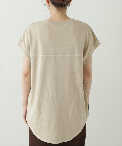RAY CASSIN（レイカズン）の「フレンチスリーブピグメント切替Tシャツ（Tシャツ/カットソー・レディース・ブラック/ベージュ/パープル/オフホワイト/ブルー・FREE）」の14枚目の写真