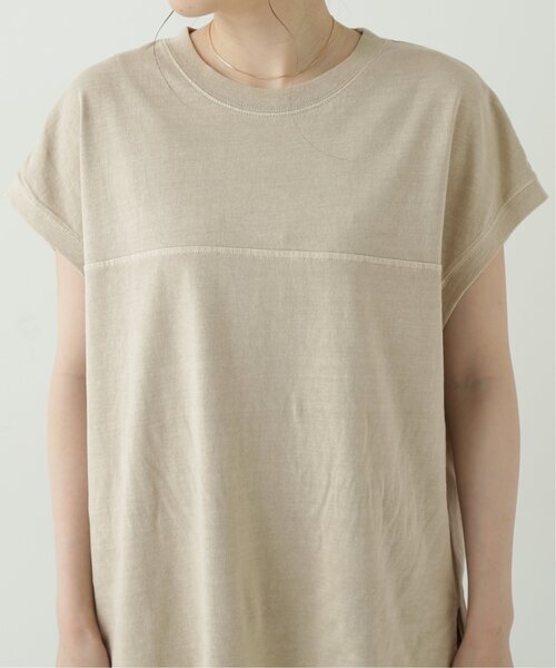 RAY CASSIN（レイカズン）の「フレンチスリーブピグメント切替Tシャツ（Tシャツ/カットソー・レディース・ブラック/ベージュ/パープル/オフホワイト/ブルー・FREE）」の16枚目の写真