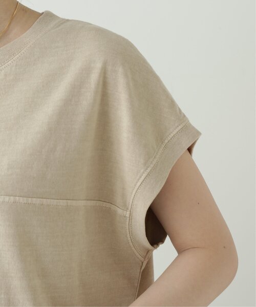 RAY CASSIN（レイカズン）の「フレンチスリーブピグメント切替Tシャツ（Tシャツ/カットソー・レディース・ブラック/ベージュ/パープル/オフホワイト/ブルー・FREE）」の17枚目の写真