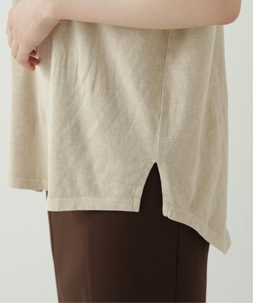 RAY CASSIN（レイカズン）の「フレンチスリーブピグメント切替Tシャツ（Tシャツ/カットソー・レディース・ブラック/ベージュ/パープル/オフホワイト/ブルー・FREE）」の18枚目の写真