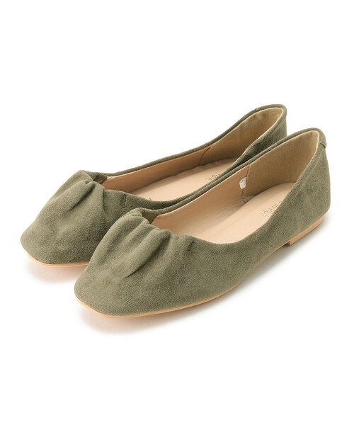 SHOO・LA・RUE(シューラルー)の「◆◆【制菌・消臭】ギャザーやわらかパンプス(パンプス・レディース・カーキ/ブラック/ベージュ系7/サンドベージュ・30/35/50/25/40/45)」の4枚目の写真