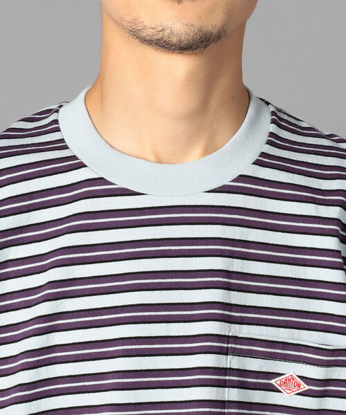 DANTON（ダントン）の「【DANTON/ダントン】クルーネック半袖ボーダーポケットTシャツ#JD-9041（Tシャツ/カットソー・メンズ・ブルー系その他3/パープル系その他4・38/40/42/44/46）」の9枚目の写真