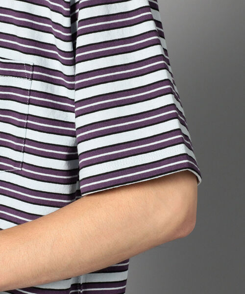 DANTON（ダントン）の「【DANTON/ダントン】クルーネック半袖ボーダーポケットTシャツ#JD-9041（Tシャツ/カットソー・メンズ・ブルー系その他3/パープル系その他4・38/40/42/44/46）」の10枚目の写真