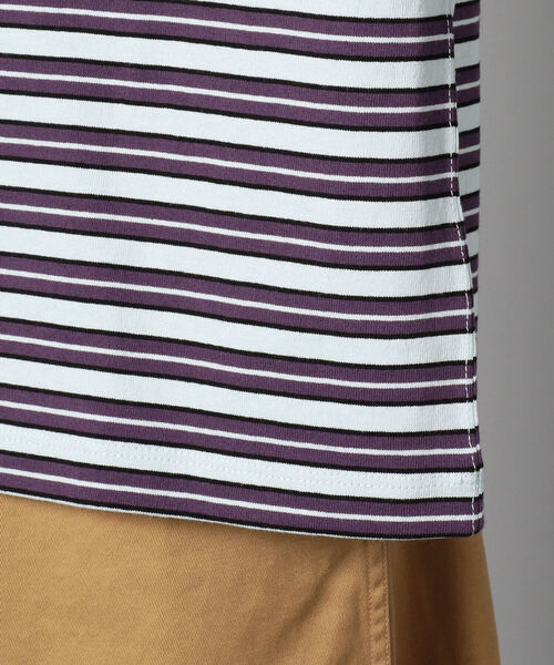 DANTON（ダントン）の「【DANTON/ダントン】クルーネック半袖ボーダーポケットTシャツ#JD-9041（Tシャツ/カットソー・メンズ・ブルー系その他3/パープル系その他4・38/40/42/44/46）」の11枚目の写真