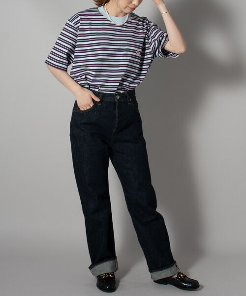 DANTON（ダントン）の「【DANTON/ダントン】クルーネック半袖ボーダーポケットTシャツ#JD-9041（Tシャツ/カットソー・メンズ・ブルー系その他3/パープル系その他4・38/40/42/44/46）」の15枚目の写真