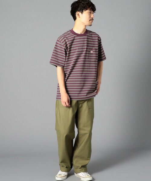 DANTON（ダントン）の「【DANTON/ダントン】クルーネック半袖ボーダーポケットTシャツ#JD-9041（Tシャツ/カットソー・メンズ・ブルー系その他3/パープル系その他4・38/40/42/44/46）」の18枚目の写真
