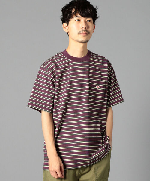 DANTON（ダントン）の「【DANTON/ダントン】クルーネック半袖ボーダーポケットTシャツ#JD-9041（Tシャツ/カットソー・メンズ・ブルー系その他3/パープル系その他4・38/40/42/44/46）」の19枚目の写真