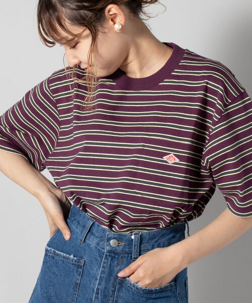 DANTON（ダントン）の「【DANTON/ダントン】クルーネック半袖ボーダーポケットTシャツ#JD-9041（Tシャツ/カットソー・メンズ・ブルー系その他3/パープル系その他4・38/40/42/44/46）」の20枚目の写真