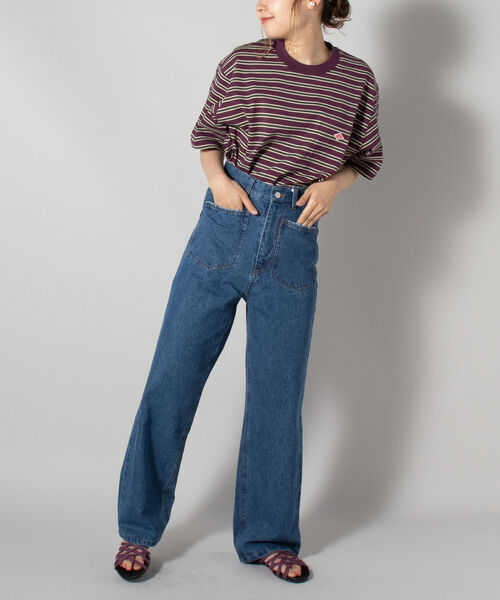 DANTON（ダントン）の「【DANTON/ダントン】クルーネック半袖ボーダーポケットTシャツ#JD-9041（Tシャツ/カットソー・メンズ・ブルー系その他3/パープル系その他4・38/40/42/44/46）」の21枚目の写真