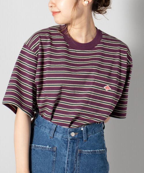 DANTON（ダントン）の「【DANTON/ダントン】クルーネック半袖ボーダーポケットTシャツ#JD-9041（Tシャツ/カットソー・メンズ・ブルー系その他3/パープル系その他4・38/40/42/44/46）」の22枚目の写真