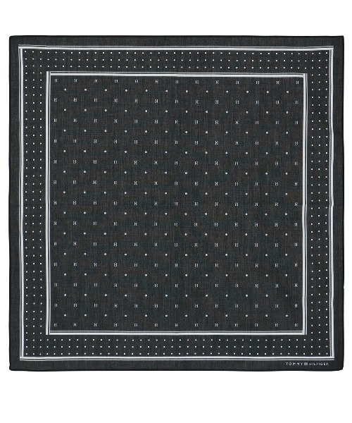 TOMMY HILFIGER（トミーヒルフィガー）の「TOMMY HILFIGER 綿100％ Hロゴ×ドット柄 ハンカチ 02582251（ハンカチ/ハンドタオル・メンズ・ブラック/ネイビー/グレー・FREE）」の2枚目の写真